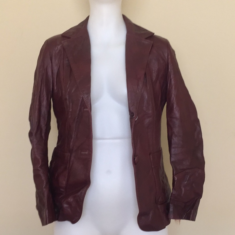 Vintage Leather Brown Jacket Size 9/10